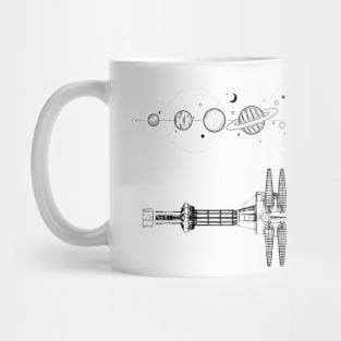 Space Station - Solar System - White - Sci-Fi Mug